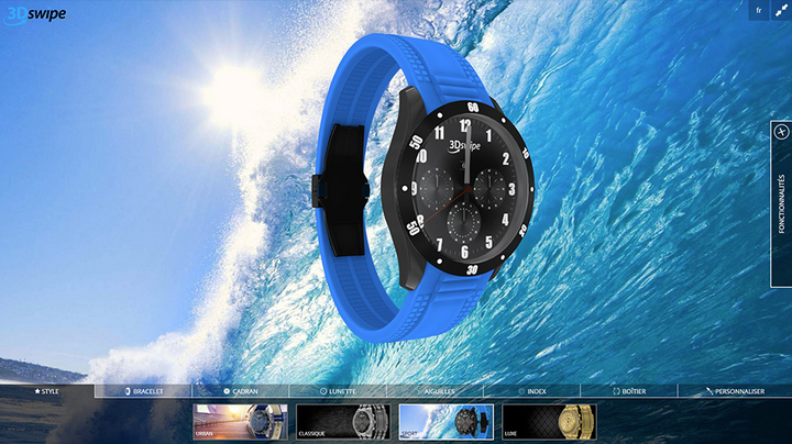 Image démo web 3Dswipe montre bleu et noir