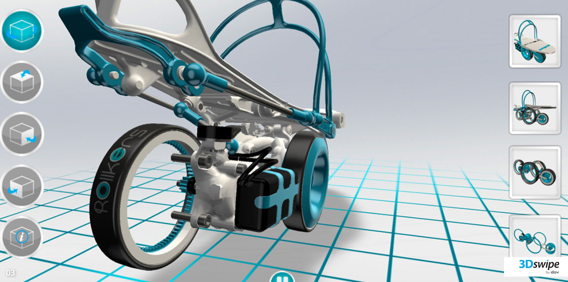 Rendu 3D temps réel du démonstrateur Rollkers