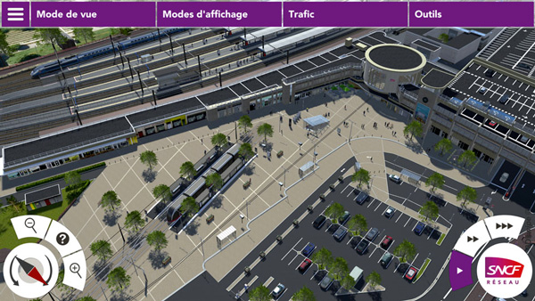 3DSwipe - Vue aérienne en 3D Gare de Dijon pour la SNCF