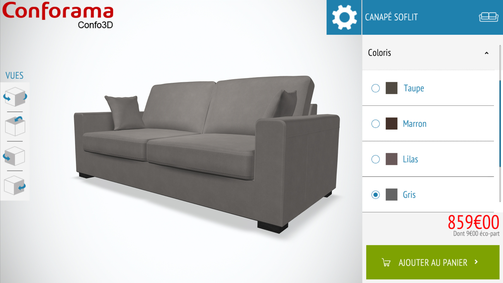 Image canapé conforama 3D