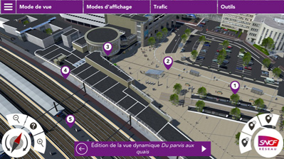 3DSwipe - Vue aérienne en 3D Gare de Dijon pour la SNCF