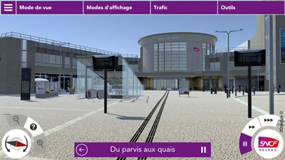 Vue 3DSwipe du simulateur de la Gare de Dijon pour la SNCF